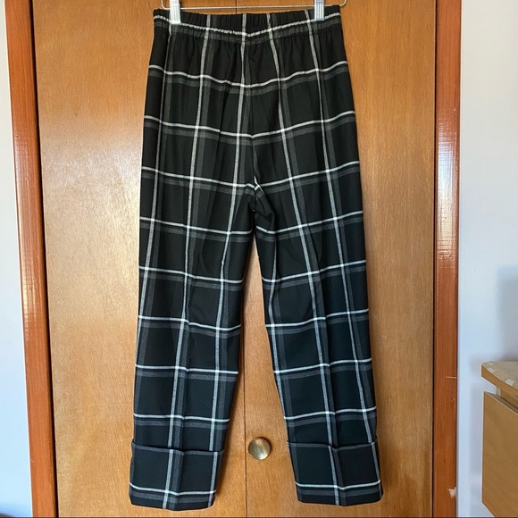 ZARA Cuffed Plaid Pants - Picture 1 of 7